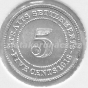 Straits Settlements - 5 cents 1918