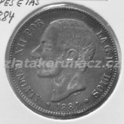 Španělsko - 5 pesetas 1884 MS-M