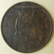 Anglie - 1/2 Penny 1870