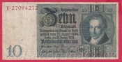 BankovkNěmecko - 10 Reichsmark 22.1.1929 - série F-R- 8 M.Č.