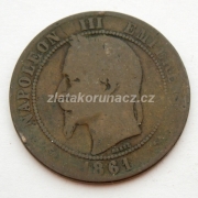 Francie - 10 centimes 1861 K