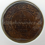 Indie-Britská - 1/12 anna 1908