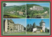 Jáchymov - údolí s městem, sanatorium, komplex domů, Šlikova věž