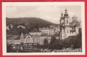 Karlovy Vary - Vřídlo a kostel sv. Máří Magdaleny