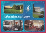 Lázně Darkov - Rehabilitační ústav,socha v parku, recepce, hotel Fontána