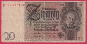 Německo - 20 Reichsmark 22.1.1929 - série D - i - 8 m.č.