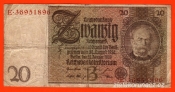 Německo - 20 Reichsmark 22.1.1929 - série E-B