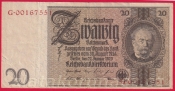 Německo - 20 Reichsmark 22.1.1929 - série G- 8 m.č C - Válečná