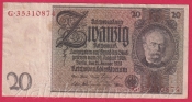 Německo - 20 Reichsmark 22.1.1929 - série G-B - 8 m.č.