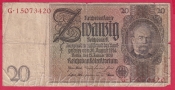 Německo - 20 Reichsmark 22.1.1929 - série G-i - 8 m.č.