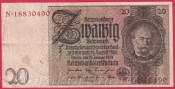 Německo - 20 Reichsmark 22.1.1929 - série N-S - 8 m.č.