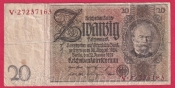 Německo - 20 Reichsmark 22.1.1929 - série V-B - 8 m.č.