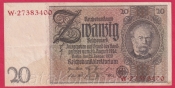 Německo - 20 Reichsmark 22.1.1929 - série W-B - 8 m.č.