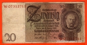 Německo - 20 Reichsmark 22.1.1929 - série W-F