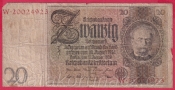 Německo - 20 Reichsmark 22.1.1929 - série W-W - 8 m.č.