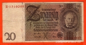 Německo - 20 Reichsmark 22.1.1929 - série Z-X