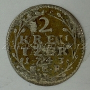 Německo - Hanau - Lichtenberg - 2 kreuzer 1743 (1/2 Batzen)