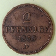 Německo - Sasko - 2 Pfennig 1859 F