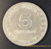 Řecko - 5 drachmai 1976