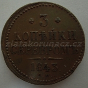 Rusko - 3 kopějka 1843 E.M.