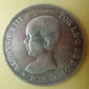 Španělsko - 5 pesetas 1888 MP-M