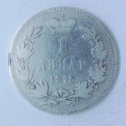 Srbsko - 1 dinar 1875