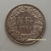 Švýcarsko - 1/2 frank 1934 B