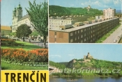 Trenčín - sídliště, v pozadí hrad